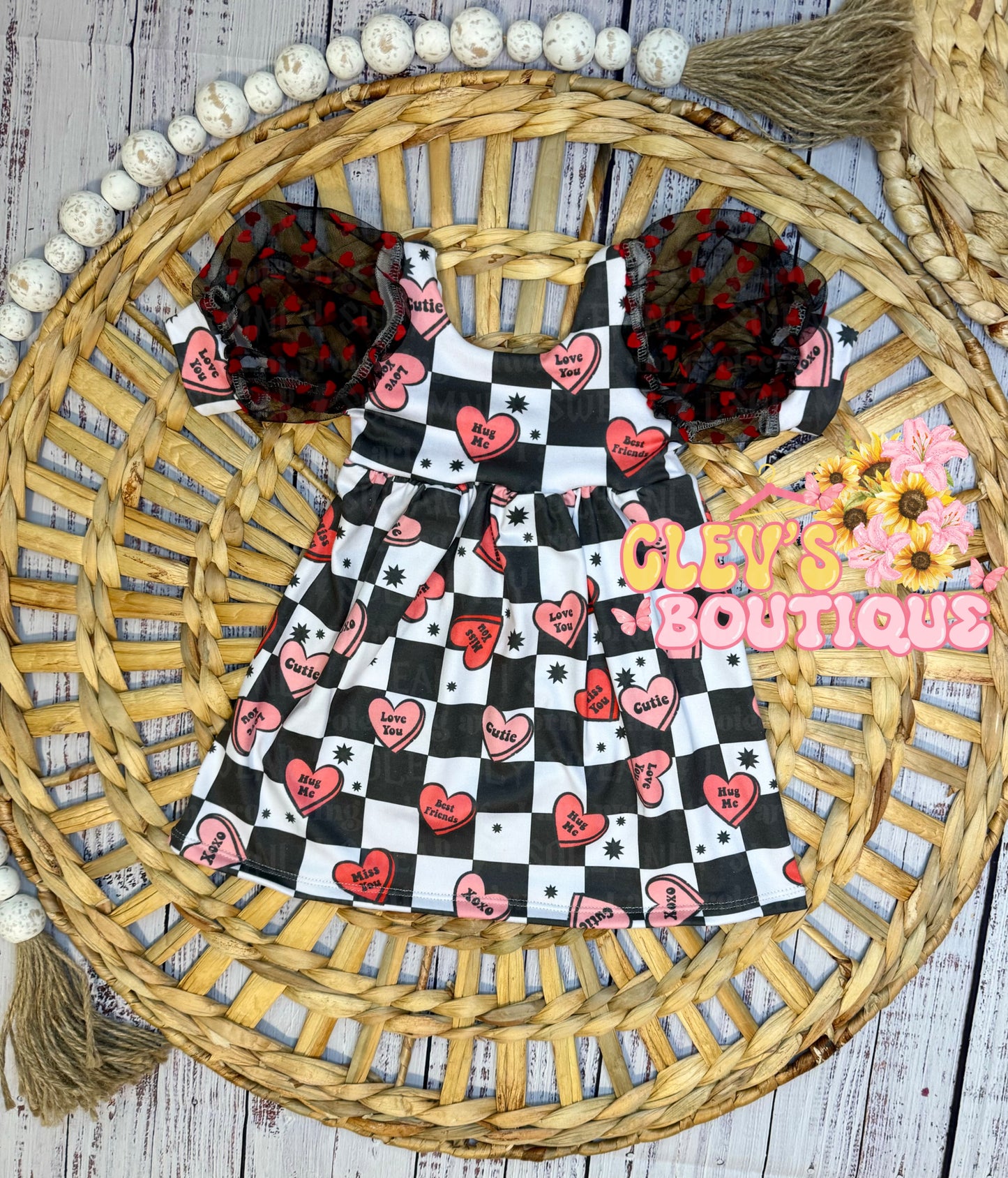 CHECKERED LOVE DRESS 6/9M