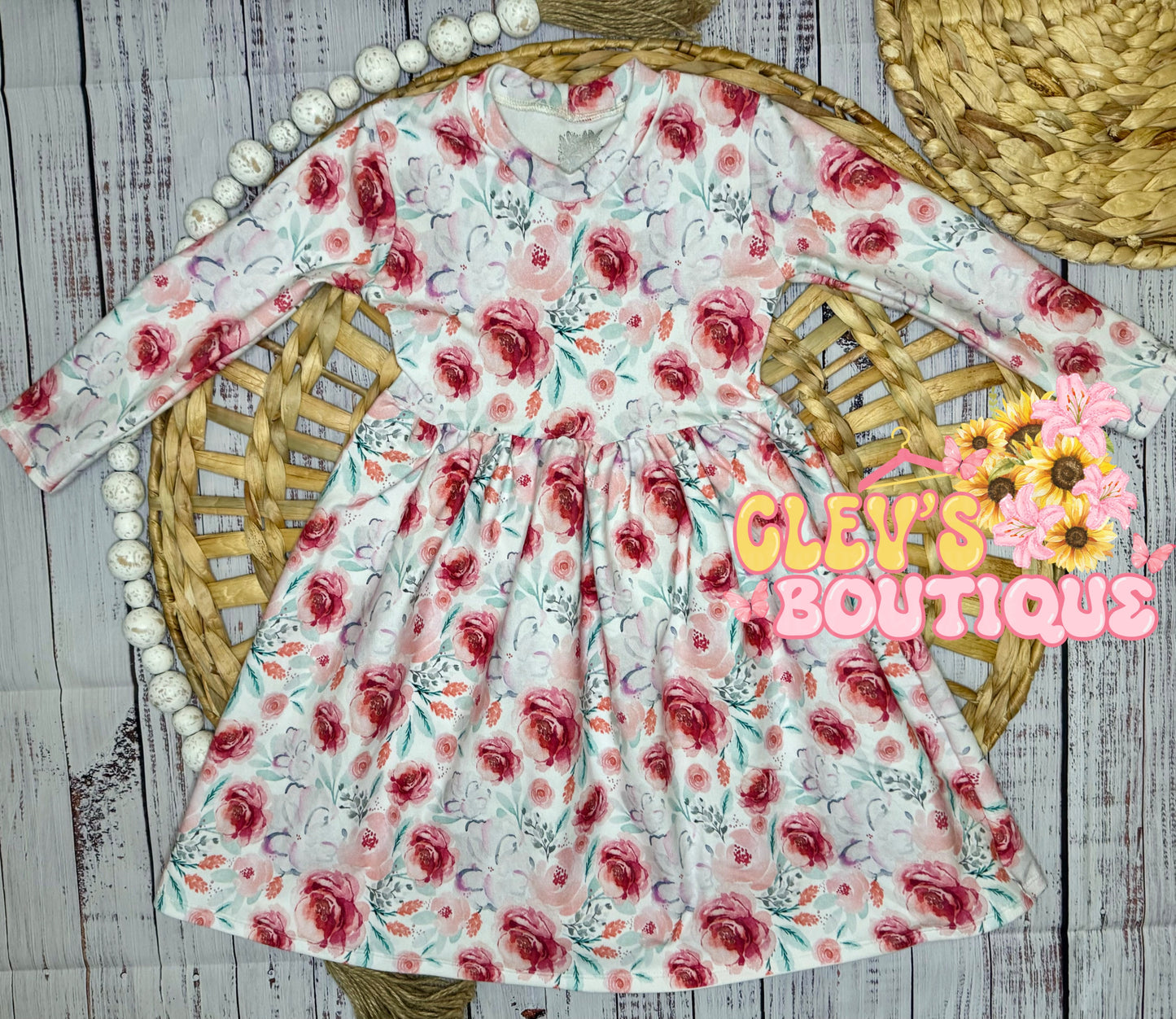 FLORAL WATERCOLOR DRESS 3T