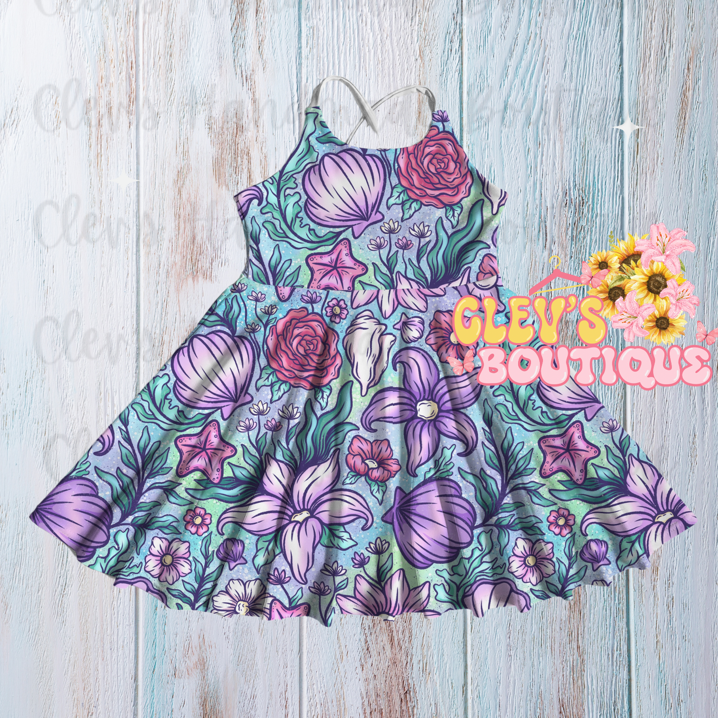 MERMAID FLORAL DRESS