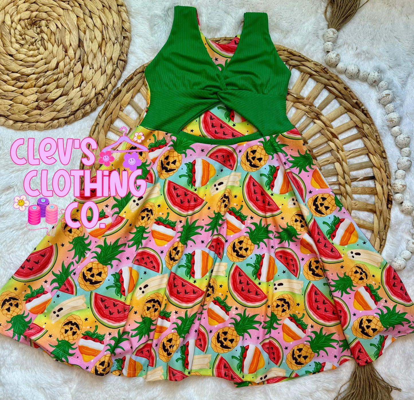 7/8Y Spooky Fruit Wren Dress