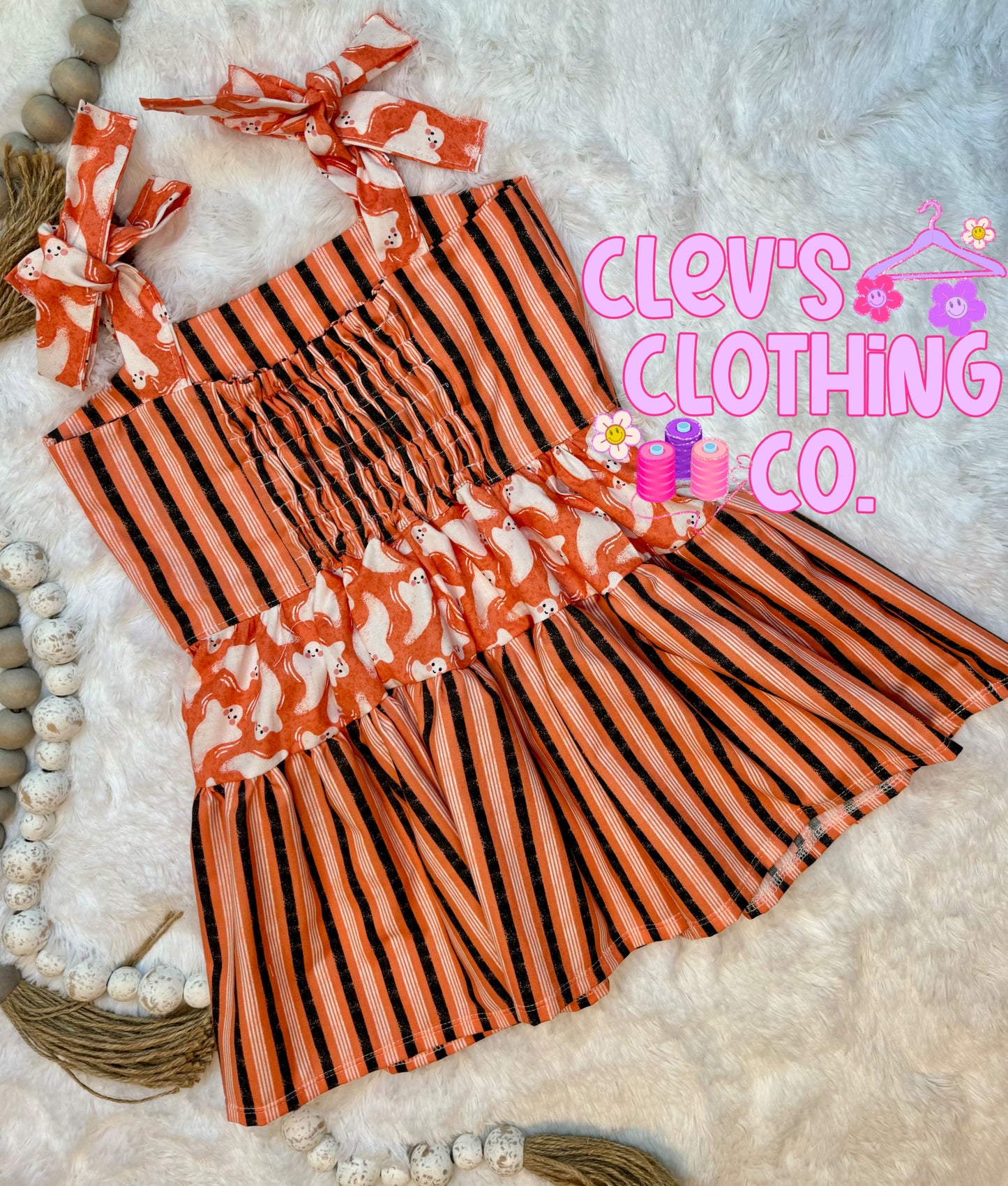 5T GHOST ORANGE DRESS (COTTON WOVEN)