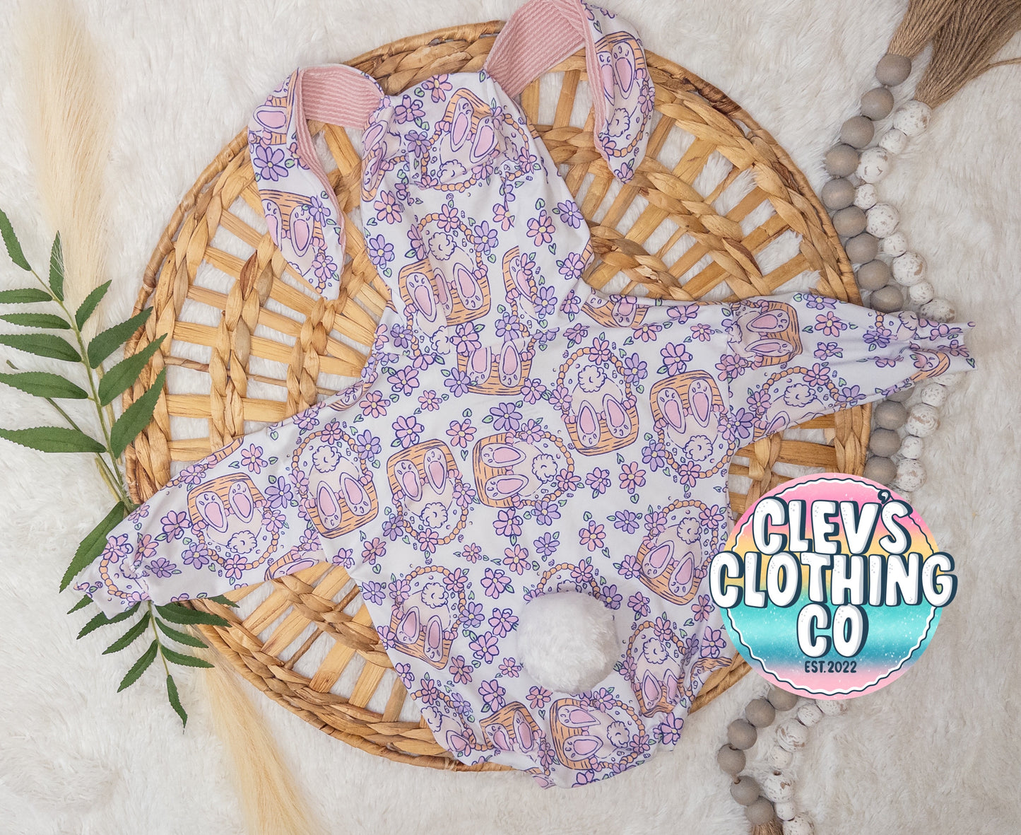 TEE ROMPER - W/ BUNNY EARS & TAIL