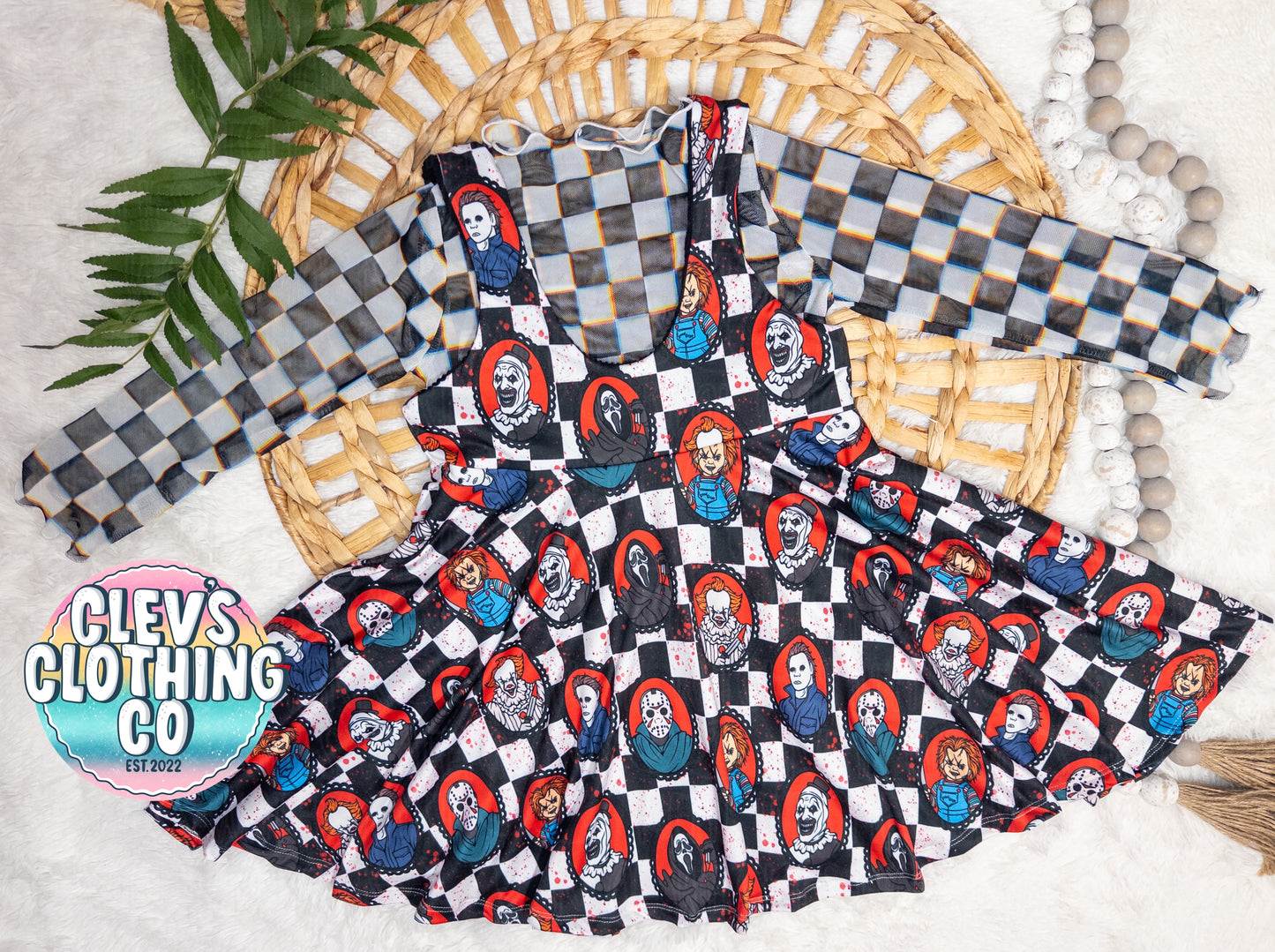 HORROR PINAFORE DRESS PLUS MESH TOP - NO CODES