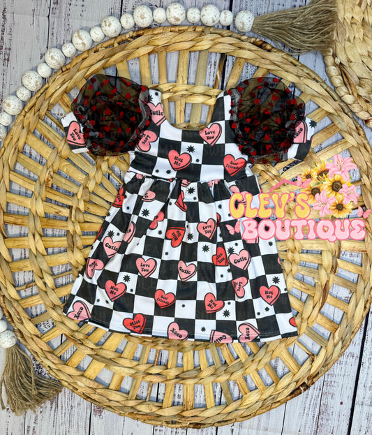 CHECKERED LOVE DRESS 6/9M