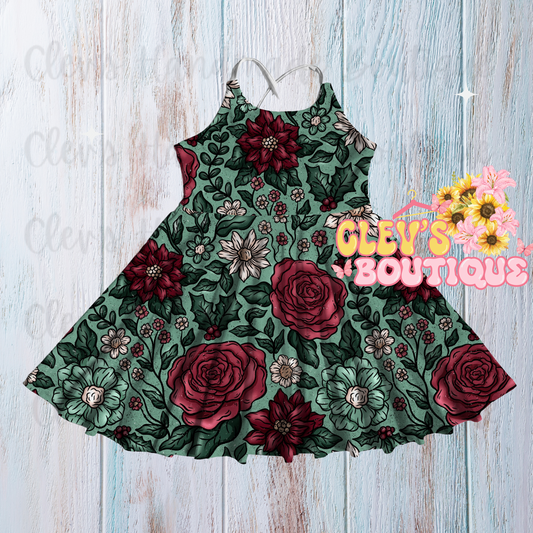 ROSE FLORALS DRESS