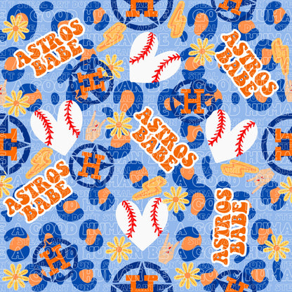 Houston baseball Bummie & bow set